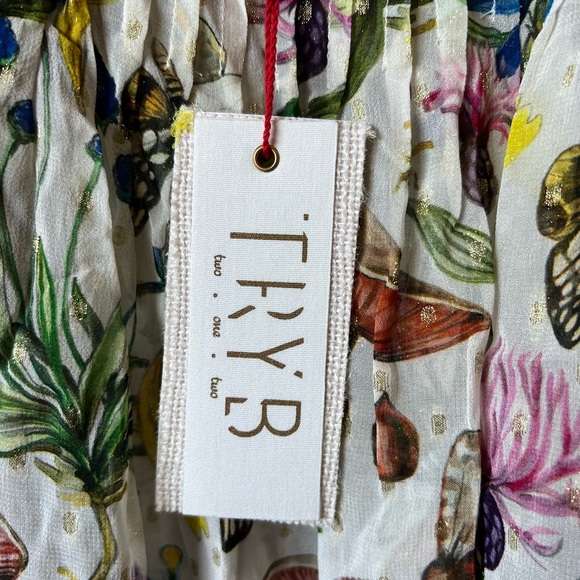 NWT Tryb Spain floaty floral tasseled tank top size S - Picture 6 of 8